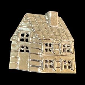 Vintage Danecraft Brooch Silver Tone House Signed